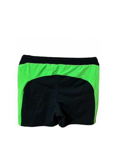 Erkek Siyah Neon Oranj Parçalı Baskılı Astarsız Cepli Spor Koşu Y