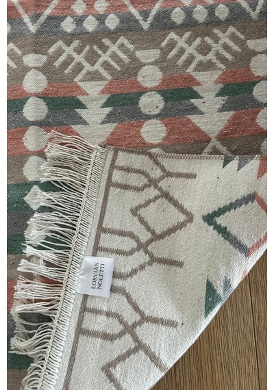 Modern Geometrik Desenli Çift Taraflı Yıkanabilir Kilim Renkli