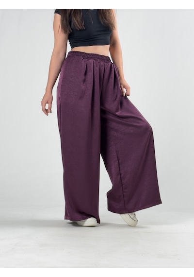 Cocopelli Bordo Saten Kadın Palazzo Pantolon Coc3251