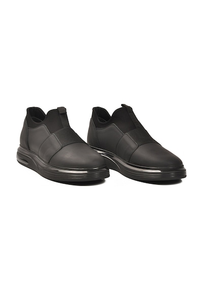 Voyager Siyah Nubuk Hakiki Deri Slip-on Konfor Taban Erkek Casual Ayakkabı Sneaker 6961 M Siyah Mat Nuıbuk