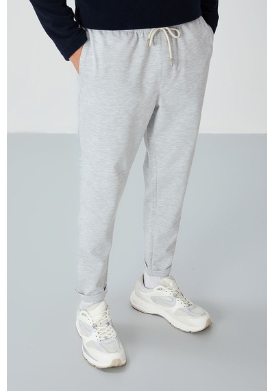 Tommy Life Gri Yüzeyi Dokulu Standart Fit Erkek Eşofman Alt - 82154