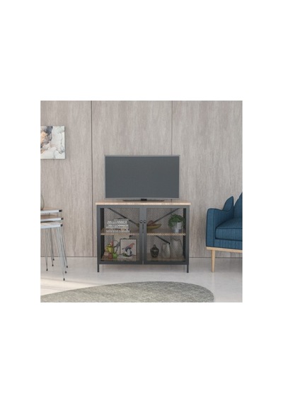 Endürtiyel Tarz 100cm Tv Sehpası/konsol/1902 Atlantik Çam - Siyah