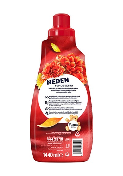 Yumoş Extra Konsantre Çamaşır Yumuşatıcısı Amber 1440 Ml 60 Yıkama 3 Adet Tekli