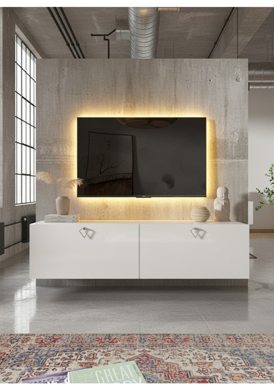 Resital Tv Ünitesi S1245-1 Beyaz Beyaz