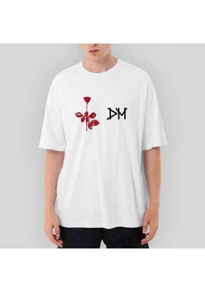 Depeche Mode Rose Oversize Beyaz Tişört Beyaz