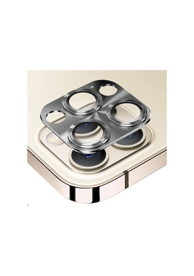 Apple Uyumlu iPhone 13 Pro / 13 Pro Max Metalik Seri Kamera Lens Koruyucu Gri Gri