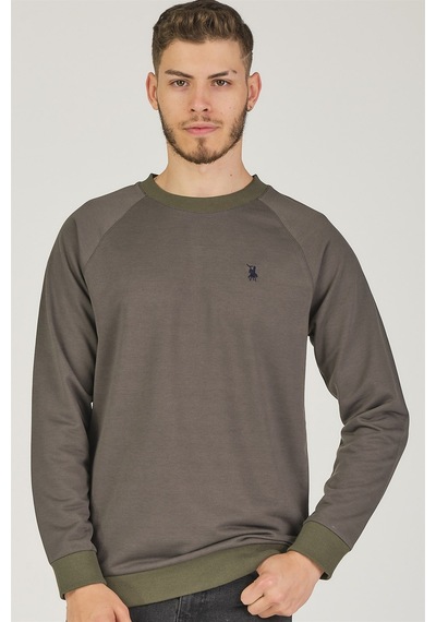 V4003 Dewberry Reglan Kol Erkek Sweatshırt-haki Haki