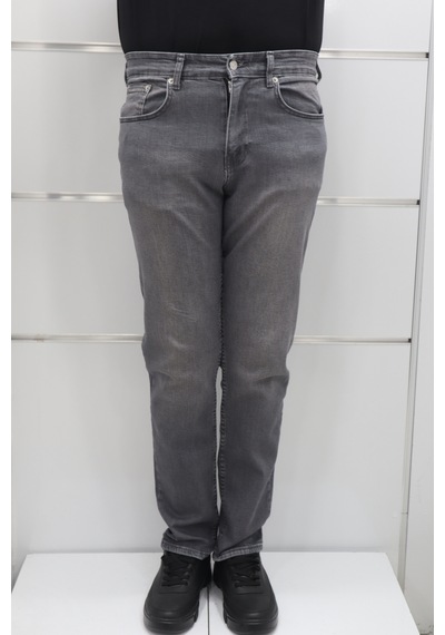 Denim Cartel Dmctekstil Erkek 951 Gri Yüksek Bel Rahat Kesim Boru Paça Jean Pantolon