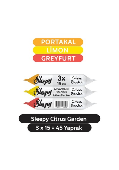Sleepy Citrus Garden Cep Mendili 3 X 15 Adet 45 Yaprak