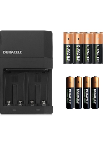 Duracell CEF 14 Pil Şarj Aleti + Duracell 1300 mAh Pil 4'lü + Duracell 750 mAh Pil 4'lü