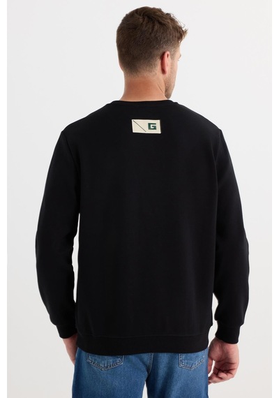 Tudors Erkek Relax Fit Rahat Kesim Pamuklu Lastikli Kol Bisiklet Yaka Baskılı Siyah Sweatshirt-37304 Siyah Tudors Erkek Relax Fit Rahat Kesim Pamuklu Lastikli Kol Bisiklet Yaka Baskılı Siyah Sweatshirt-37304 Siyah