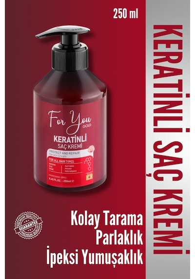 Keratinli,onarıcı,besleyici,canlandırıcı Saç Kremi Saç Güzelleştirici Bakım Kremi 250ml