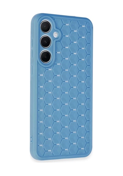 Newface Samsung Galaxy A25 5g Kılıf Petek Silikon Kapak - Mavi