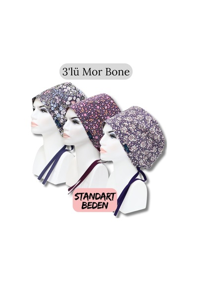 Standart Beden 3lü Mor Bone Mor Kır Çiçekleri Mor Çıtır Mor Çıtı Pıtı Cerrahi Bone Renkli