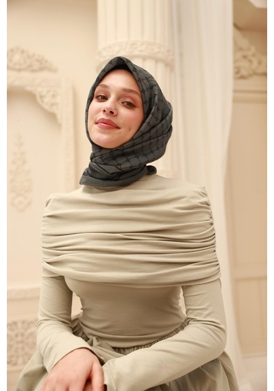 Silk Home Olinda Eşarp 48004-81 Yeşil Gri, Lacivert