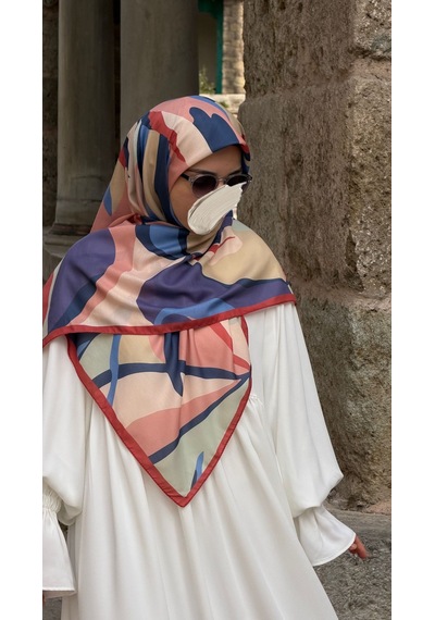 Qalortex Scarf Pamuklu Soft Rânâ Desen Eşarp-somon