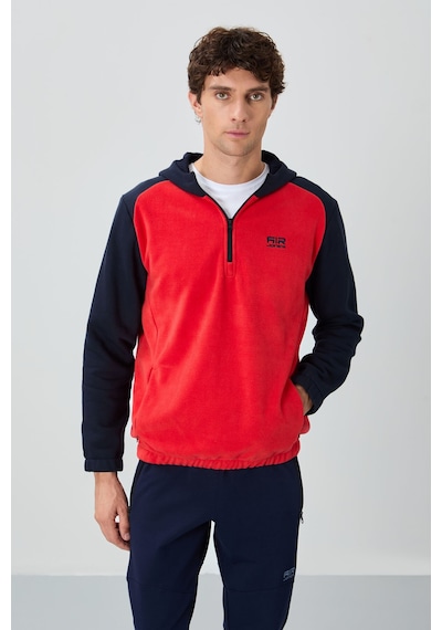 Air Jones Tommy Life Ruby Fiesta Standart Kalıp Polar Erkek Sweatshirt - 88300 Kırmızı