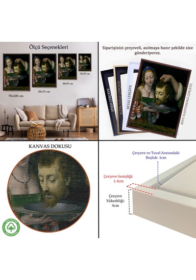 Miyrem^ Canvas Serie Salome İle Vaftizci Yahya'nın Başının Kesilmesi Tablo-7339