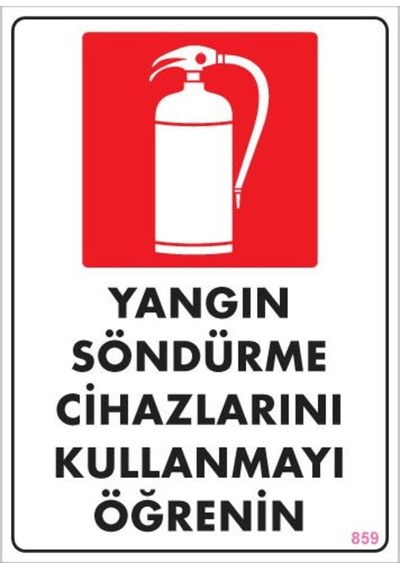 Yangın Söndürme Tüpü Uyarı Levhası 25X35 Kod:859 (125153600)