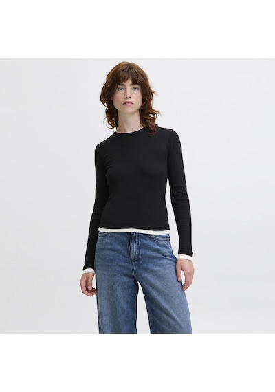 Jack & Jones Kadin Bisiklet Yaka Tisört - Henna - 12297870 Siyah