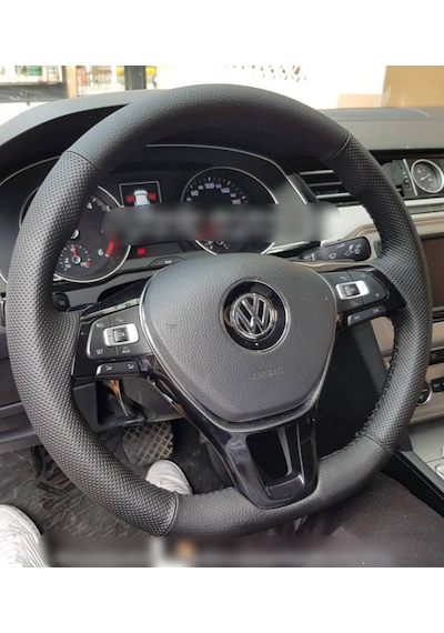 Volkswagen Caddy 2016 - 2019 Araca Özel Dikmeli Direksiyon Kılıfı
