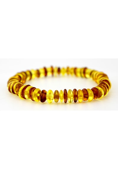 Kehribar Bileklik Amorf Tasarım Ambergold Blk23-87 Çok Renkli