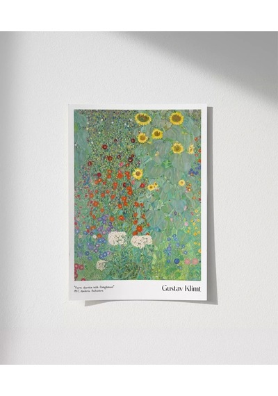 Çerçevesiz Poster Gustav Klimt Ayçiçekli Çiftlik Bahçesi 2