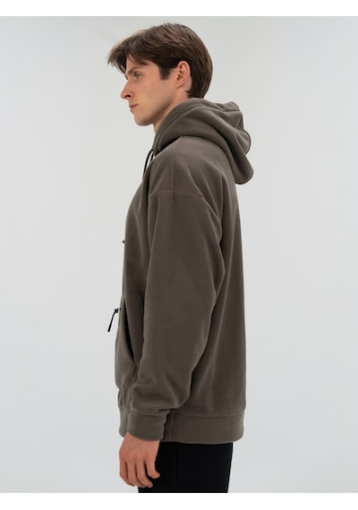 Everlast Winter Essentials Füme Erkek Kapüşonlu Polar Hoodie Füme