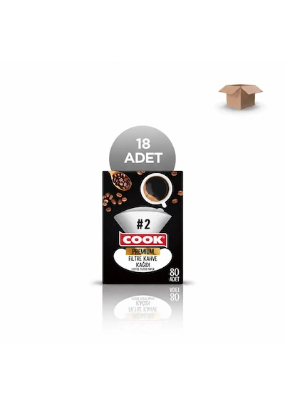 Cook Toptan Premium Filtre Kahve Kağıdı Ebat 2 80 Li - Koli İçi 18'li