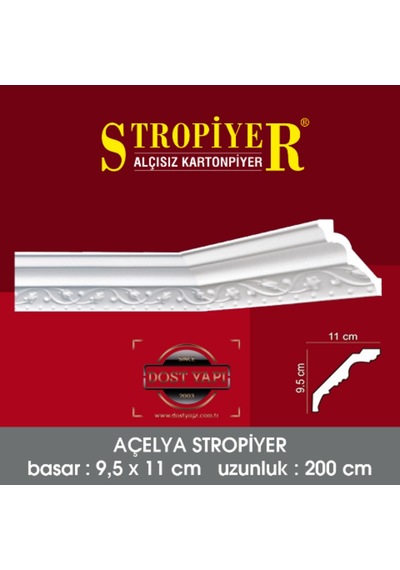 Stropiyer Alçısız Kartonpiyer Açelya Modeli 10 Adet = 20 Metre