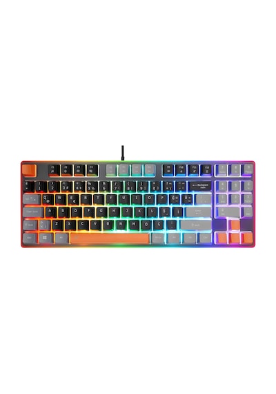 Acer Emachines Eak216 Rainbow Aydınlatmalı Tkl Oyuncu Klavyesi - Siyah Gri Turuncu Q Standart