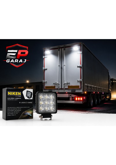 Nıken 9 Led Kare Çalışma Lambası Güçlü Aydınlatma 0