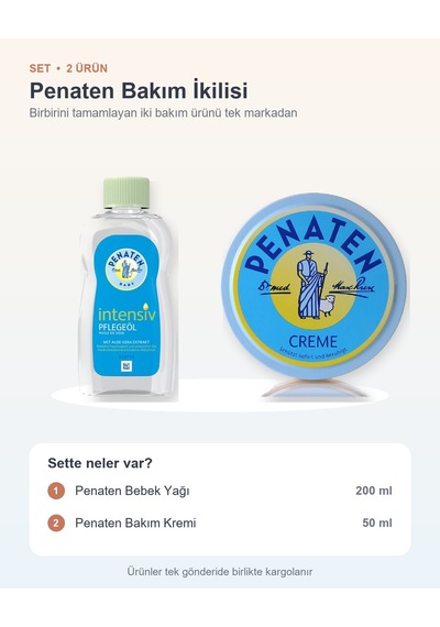 Penaten Bakım İkilisi 2 Parça: Bebek Yağı + Bakım Kremi