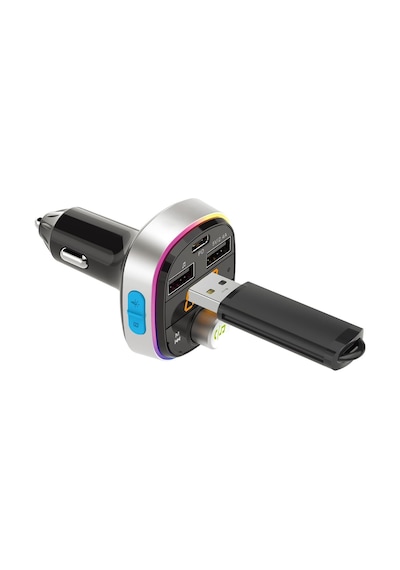 S-link Sl-bt601 Bt 5.3v Led Ekranlı Tf, Bt, Usb Destekli 2 Usb 2.4v 1 Type C Fm Modülatör