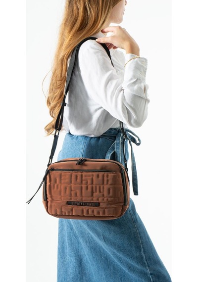 Baginn Kadın Postacı Çantası Vegan Deri Nubuk-süet Dokulu 25 18 Cm Çapraz Askılı Omuz Kol Çantası 20e Taba