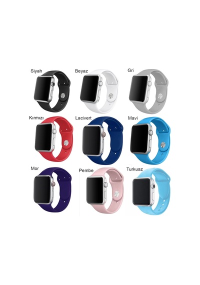 Microcase Apple Uyumlu  Watch 7 45 MM Için Silikon Kordon Kayış M-L