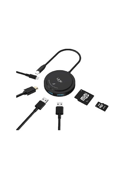 LinkTech A200 7in1 PD100W 15W Kablosuz Şarj Cihazı Kart Okuyucu ve HUB Çoklayıcı