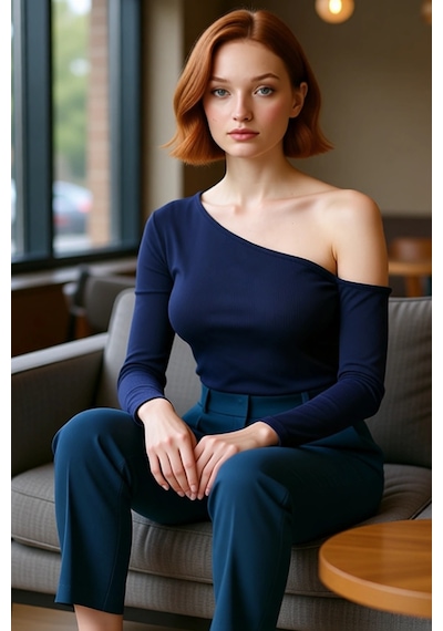 Ersefa Kadın Bordo Fitted Vücuda Oturan Asimetrik Yaka Düşük Kol Örme Bl Indigo