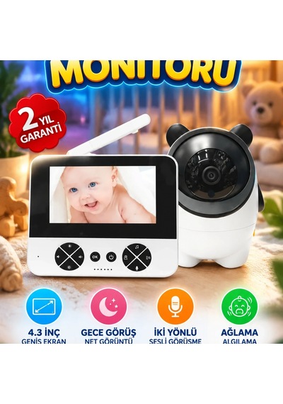 4.3 İnç Ekranlı 720p Hd Bebek Monitörü Gece Görüş, İki Yönlü Ses Ve Ağlama Algılama Diğer