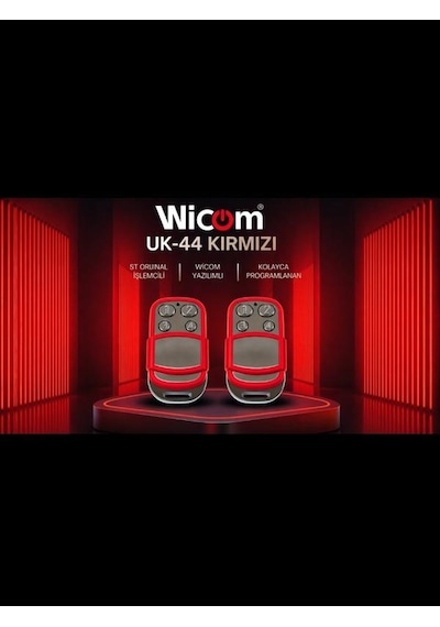 WİCOM KIRMIZI RENKLİ UK-44 Akıllı Kodlanabilir Kumanda (OTOMATİK KAPI MOTORU,BARİYER,KEPENK,PANJUR)2 ADET)