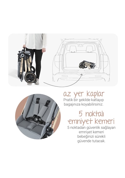Huggy Revo 5 İn 1 Travel Sistem Bebek Arabası Latte
