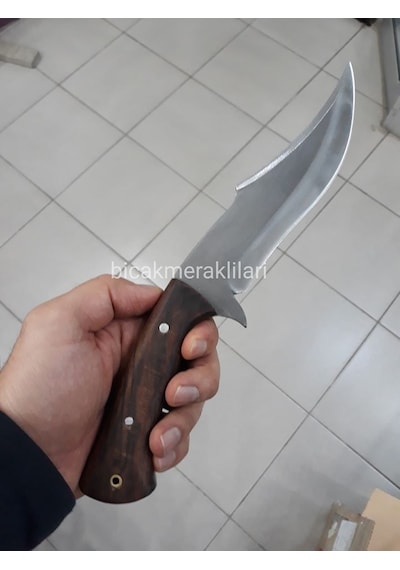 Ahşap Sap Av Kamp Bıçağı 4116 Çelik 30 CM Kahverengi