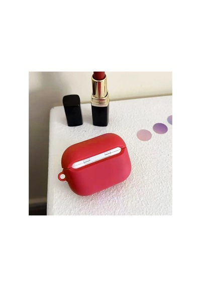 Caseonn Apple Airpods Uyumlu 5 Kılıf Kabartmalı Dudak Lip Pembe