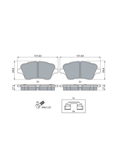 Ford B-max 1.0 2012-2018 Bosch Ön Balata 25134