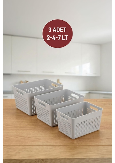 Selka Home Lavin 3'lü Dolap İçi Düzenleyici ( 2-4-7 Lt. )