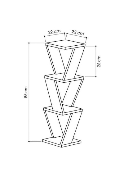 Köşe Duvar Rafı/kitaplık Atlantik Çam 22x22x85 Modern Minimalist Köşe Duvar Rafı Genel