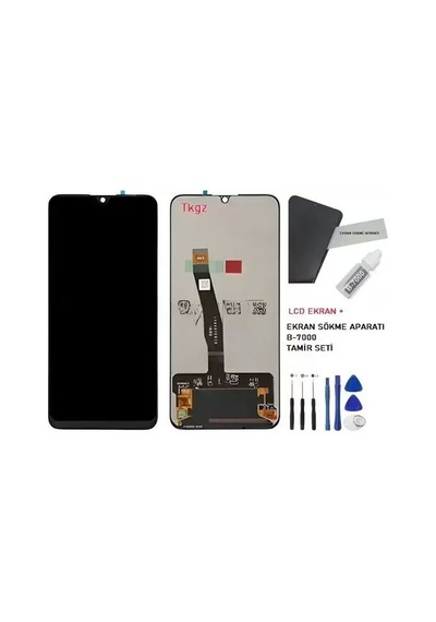 Tkgz - Honor 10 Lite Uyumlu Lcd Ekran Dokunmatik Wandey Servis Lcd + B-7000 + Tamir Kiti