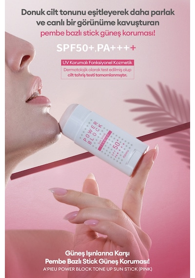 Ton Eşitleyici Aydınlatıcı Stick Güneş Koruyucu A'pıeu Power Block Tone Up Sunstick Spf50+/pa++++ Diğer