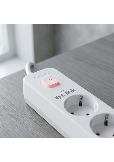 S-link Spg501s 1.5 Metre Kablolu 750 Joule 1.5 Mm Anahtarlı 5 Li Akım Korumalı Priz 0