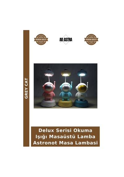 Delux Serisi Okuma Işığı Masaüstü Lamba Astronot Masa Lambasi Çok Renkli